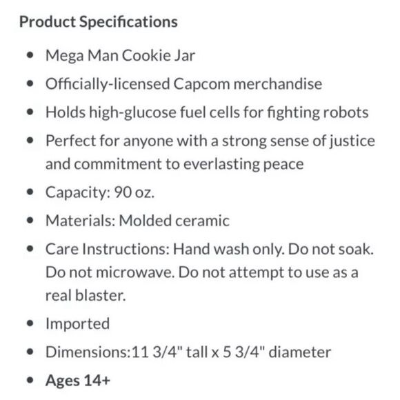 CAPCOM Mega Man Cookie Jar Ceramic Container 90oz  NEW in Box - Picture 2 of 5